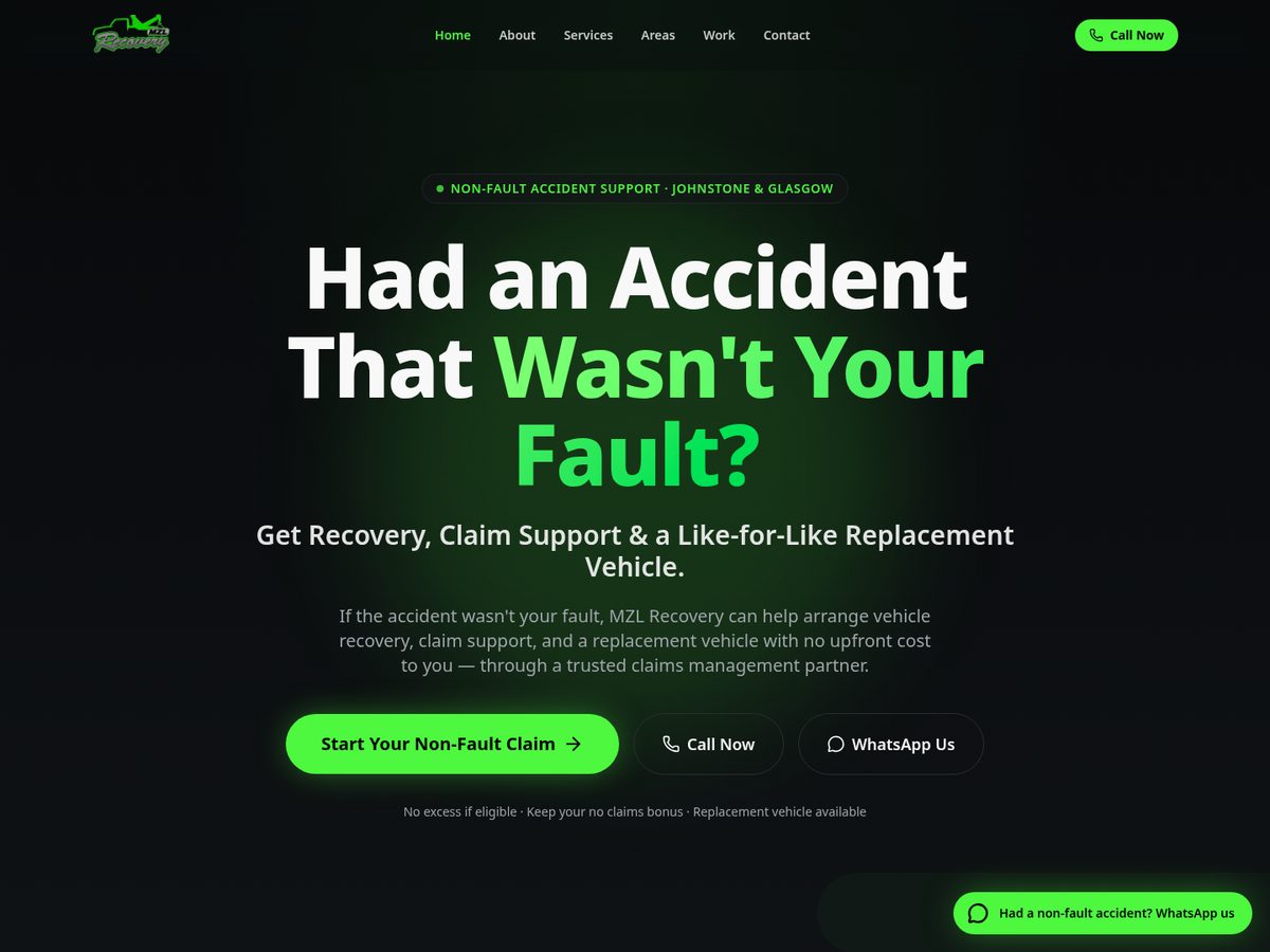 MZL Recovery website design
