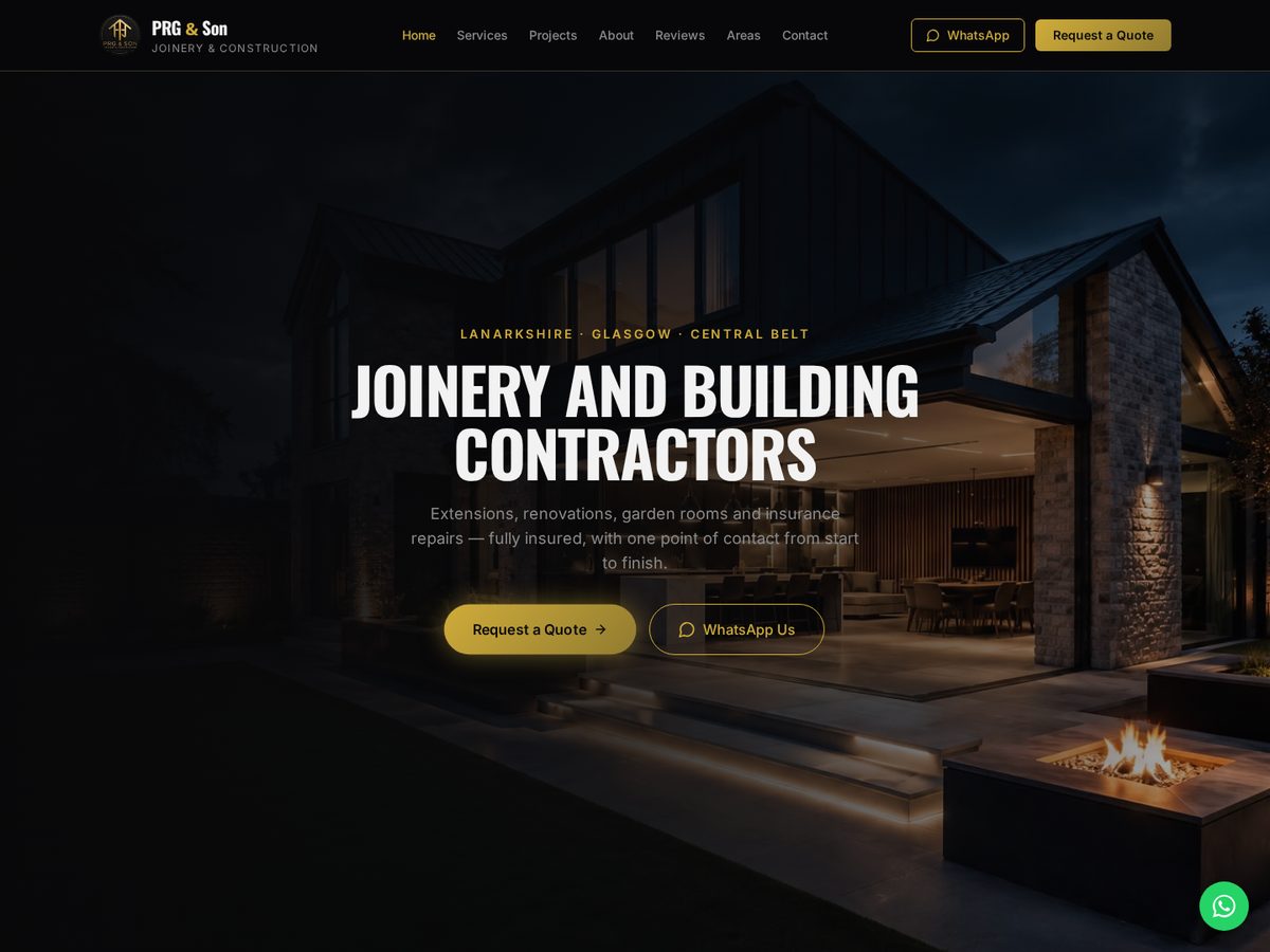 PRG Joinery website design